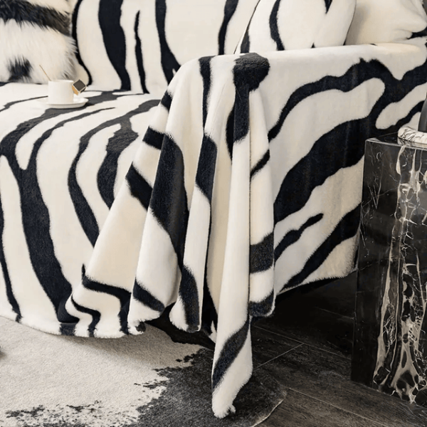 Zebra Stripe Sofa Cover - Plush & Pet-Friendly, Anti-Scratch - Image 8