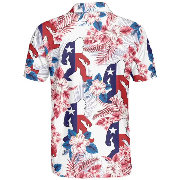 Funny Bigfoot Sasquatch Texas Flag Polo Shirt, Texas Shirt, Summer Polo Shirt TO3543 - Image 3