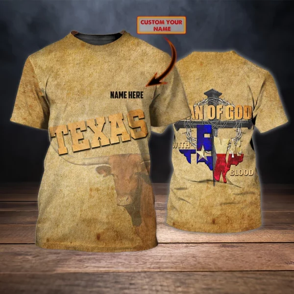 Custom Name Texas T Shirt Man Of God T Shirt Gift For Christian T Shirt TO1454