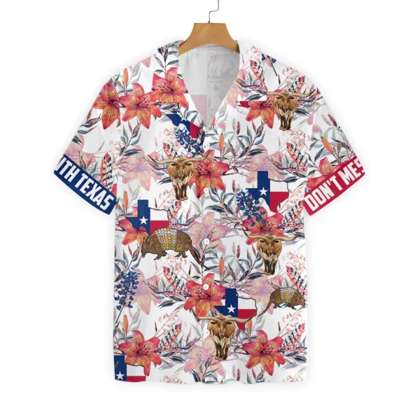 Texas Hawaiian Shirt Bluebonnet Longhorn, Hawaiian shirts for men, Women HO2464