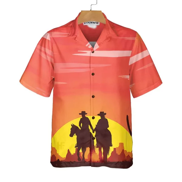 Texas Couple Cowboy Texas Hawaiian Shirt, Vinatge Texas Cowboy Shirt For Texans - Image 3