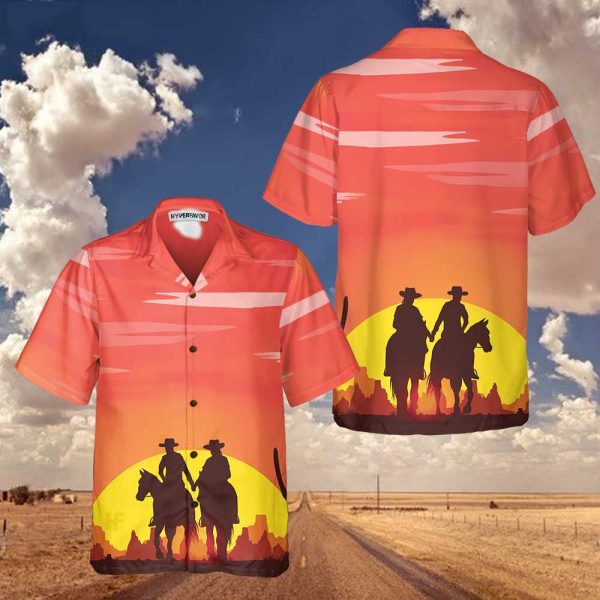 Texas Couple Cowboy Texas Hawaiian Shirt, Vinatge Texas Cowboy Shirt For Texans - Image 2