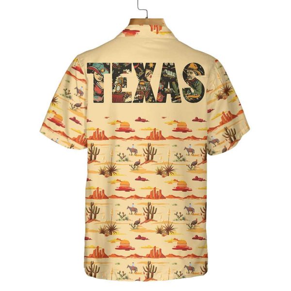 Texas Cowboy Cactus Texas Hawaiian Shirt, Vintage Texas Shirt For Texas Lovers - Image 3