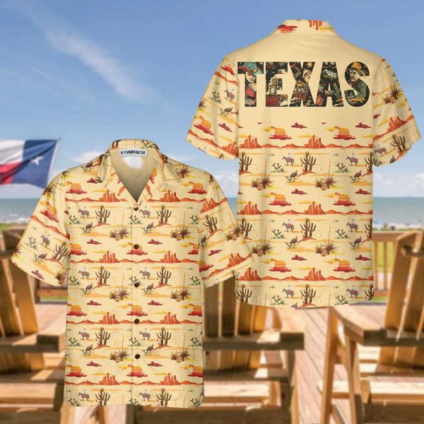 Texas Cowboy Cactus Texas Hawaiian Shirt, Vintage Texas Shirt For Texas Lovers