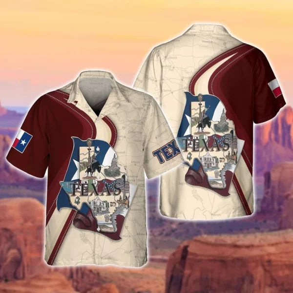 Texas 3D All Over Printed Hawaiian Shirt For American, Texas Hawaii Aloha Beach Shirts For Summer HO4954