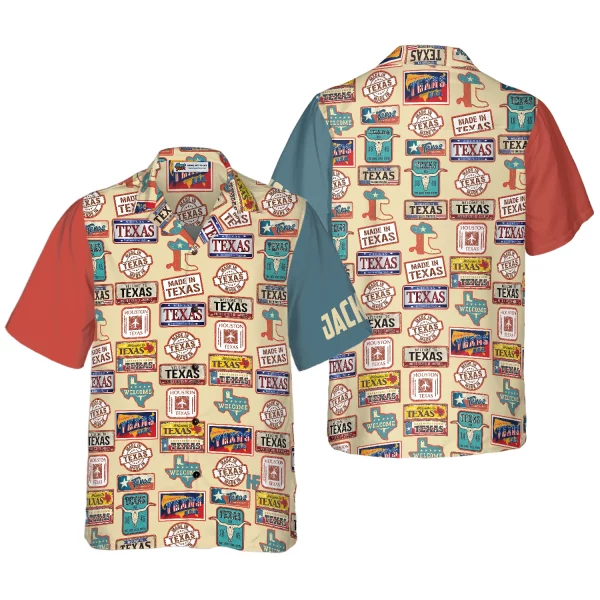 Texas Plates Signs Custom Hawaiian Shirt, Unique Texas Shirt For Texas Lovers