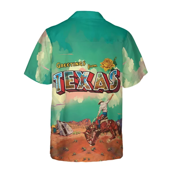 Greetings From Texas Custom Hawaiian Shirt, Cowboy Rodeo Texas Western Shirt, Texas Home Shirt For Men - Image 3
