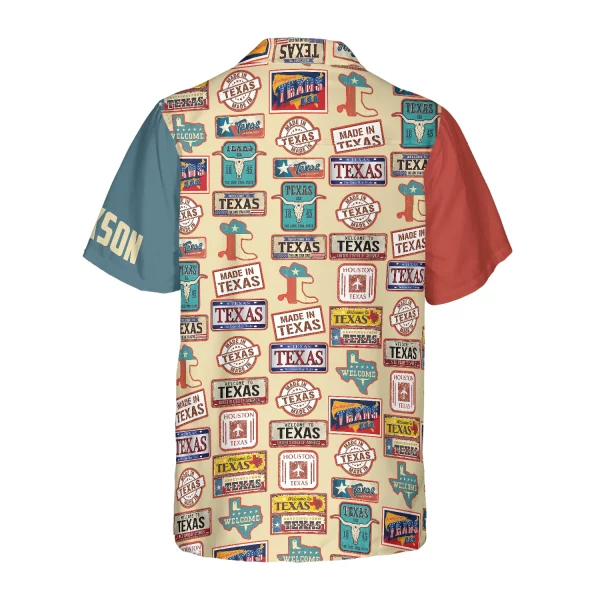 Texas Plates Signs Custom Hawaiian Shirt, Unique Texas Shirt For Texas Lovers - Image 3