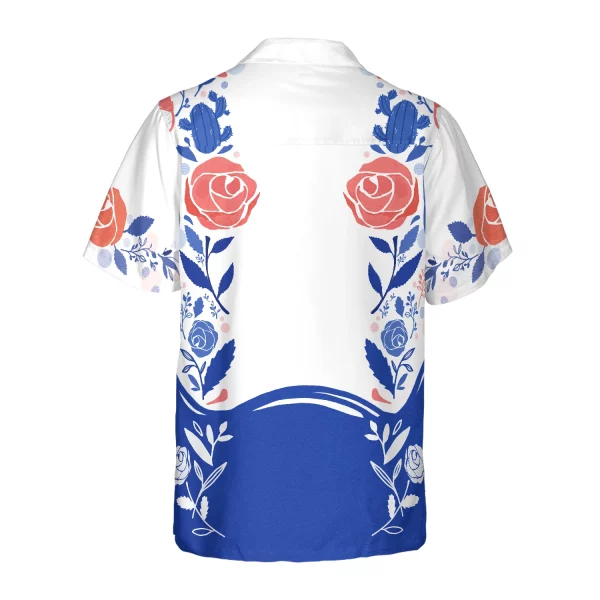 Artistic Longhorn Skull Texas Hawaiian Shirt For Men, White Blue Shirt Shirt For Texans, Texas Lovers - Image 3