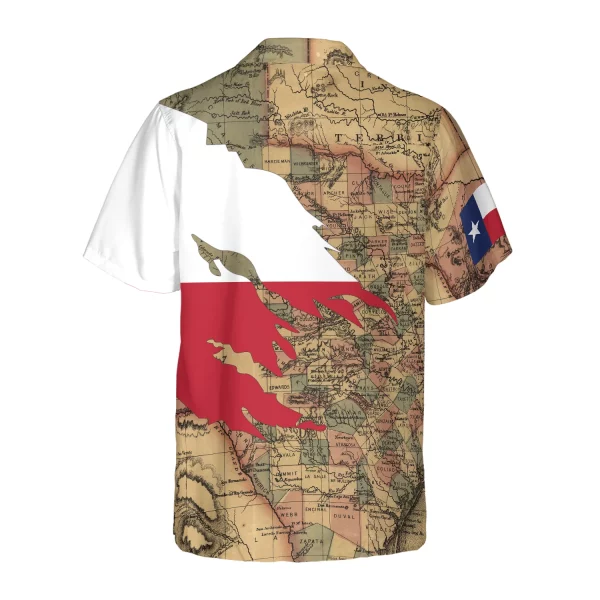 Patriotic Texas Hawaiian Shirt For Men, Texas Flag Shirt, Proud Texas Map Pattern Shirt For Men - Image 3
