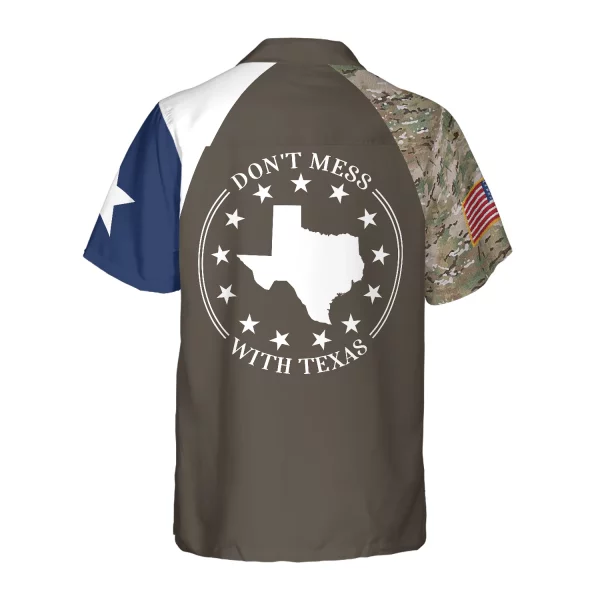 Personalized Don't Mess With Texas Custom Hawaiian Shirt, State Of Texas Map Shirt, Texas Camo Shirt For Men - Image 3