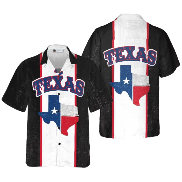 Patriotic Texas Map Hawaiian Shirt, Texas Flag Pattern State Of Texas Map Shirt, Proud Texas Shirt For Men