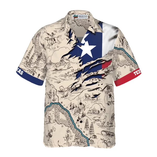 Texas State Map Hawaiian Shirt, Unique Texas Shirt For Texas Lovers - Image 2