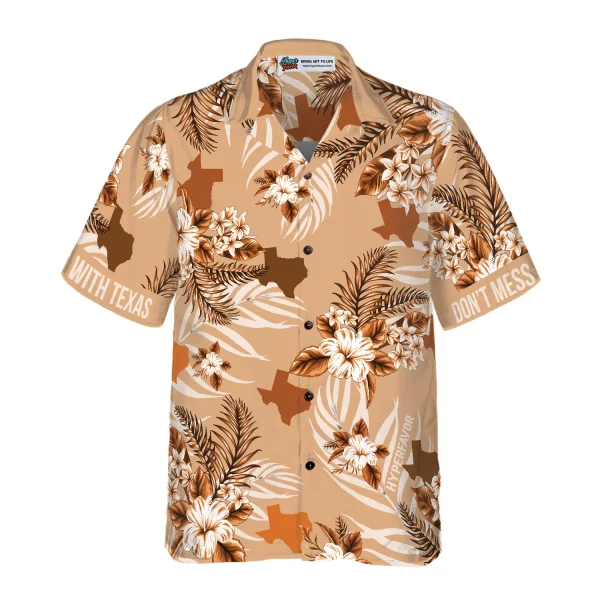 Brown Lone Star Nation Bluebonnet Texas Hawaiian Shirt, Don't Mess With Texas Shirt, Texas Shirt For Men - Image 2