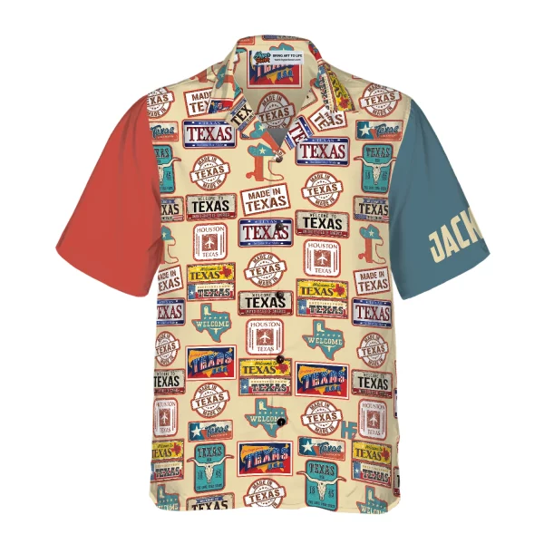 Texas Plates Signs Custom Hawaiian Shirt, Unique Texas Shirt For Texas Lovers - Image 2