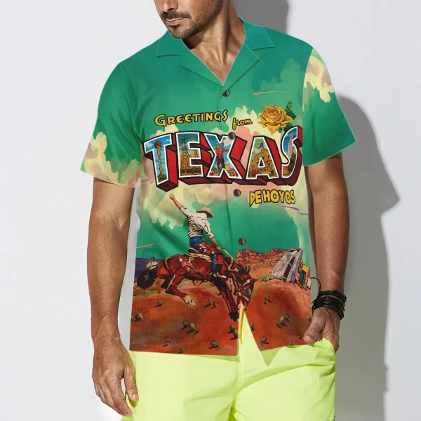 Greetings From Texas Custom Hawaiian Shirt, Cowboy Rodeo Texas Western Shirt, Texas Home Shirt For Men - Image 5