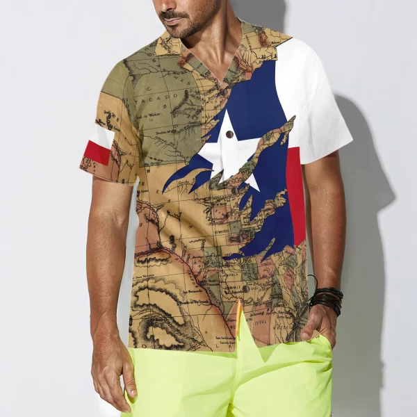 Patriotic Texas Hawaiian Shirt For Men, Texas Flag Shirt, Proud Texas Map Pattern Shirt For Men - Image 5