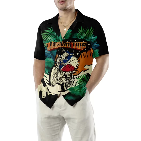 Longhorn Trip Texas Hawaiian Shirt For Men, Skull Motocycle VIntage Shirt, Proud Texas Shirt For Texans - Image 4