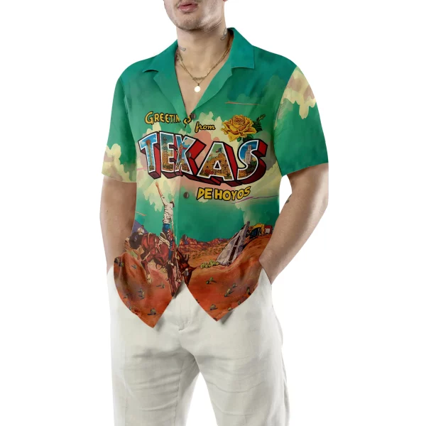 Greetings From Texas Custom Hawaiian Shirt, Cowboy Rodeo Texas Western Shirt, Texas Home Shirt For Men - Image 4