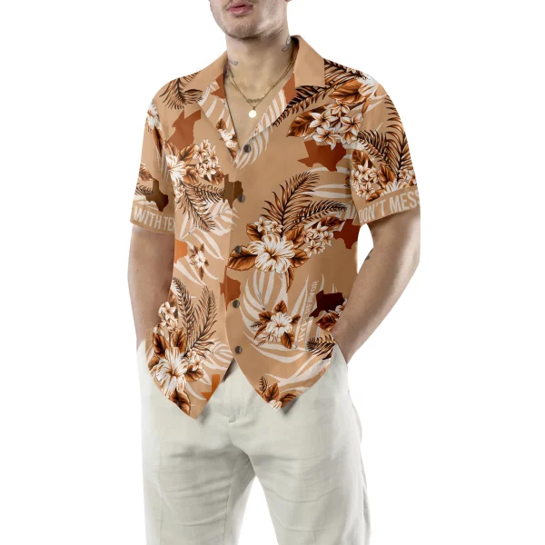 Brown Lone Star Nation Bluebonnet Texas Hawaiian Shirt, Don't Mess With Texas Shirt, Texas Shirt For Men - Image 4