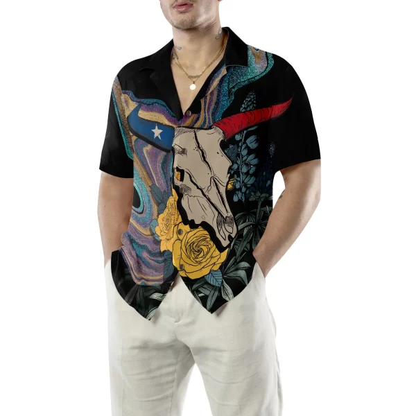 Hibiscus Flowers Texas Longhorn Cattle Brown Hawaiian Shirt, Cow Hawaiian Shirt, summer gifts for men and women HO3827 (Copy) - Image 4