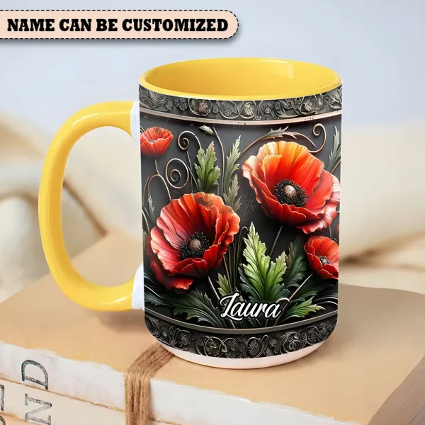 Personalized Vintage Flowers Accent Mug - Image 2