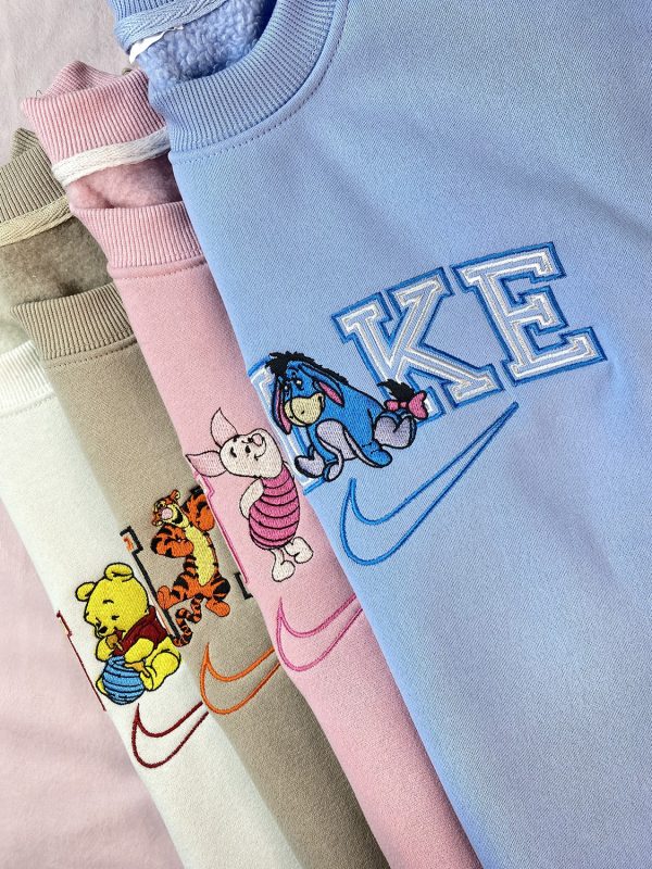 Winnie The Pooh Disney Nike Embroidered Sweatshirt, Nike Embroidery Matching Couple - Image 3
