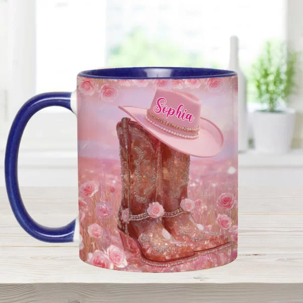 Floral Cowgirl - Personalized Cowgirl Accent Mug - Image 4