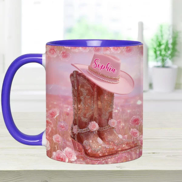Floral Cowgirl - Personalized Cowgirl Accent Mug - Image 3