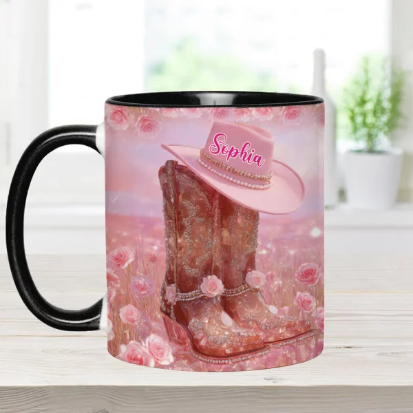 Floral Cowgirl - Personalized Cowgirl Accent Mug - Image 2
