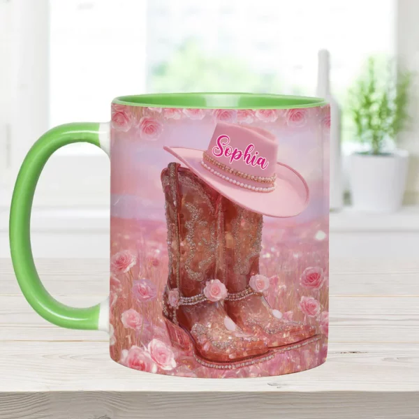 Floral Cowgirl - Personalized Cowgirl Accent Mug - Image 6