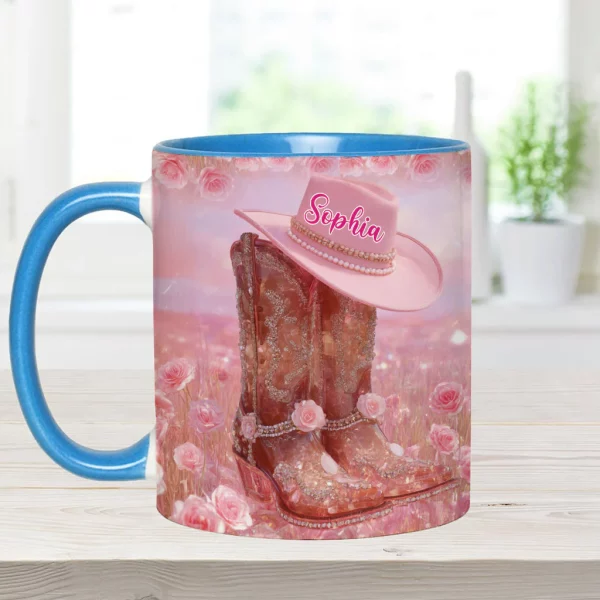 Floral Cowgirl - Personalized Cowgirl Accent Mug - Image 5