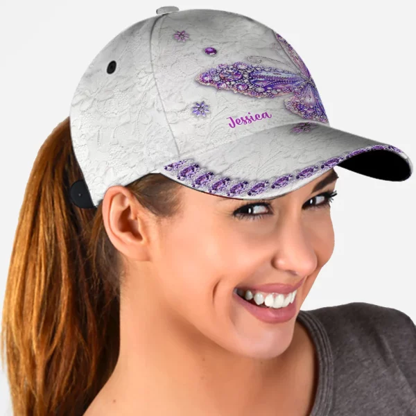 Beautiful Butterfly - Personalized Butterfly Classic Cap - Image 3