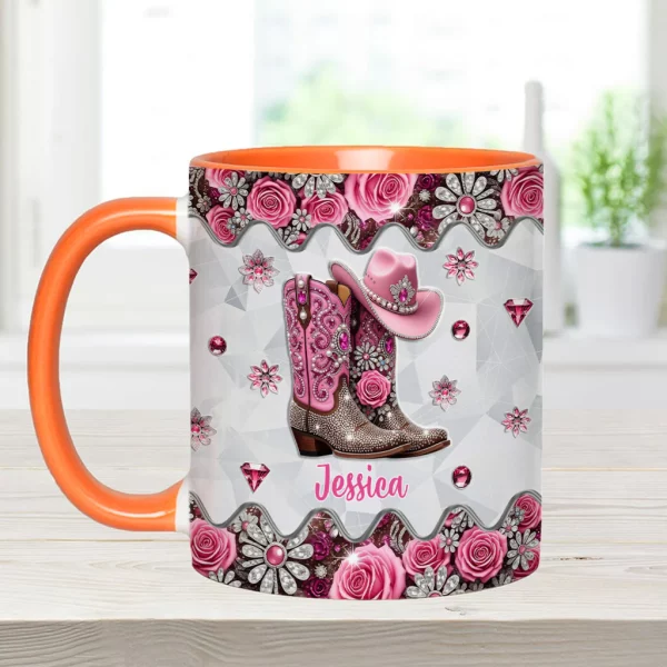 Cowgirl Boots - Personalized Cowgirl Accent Mug - Image 3