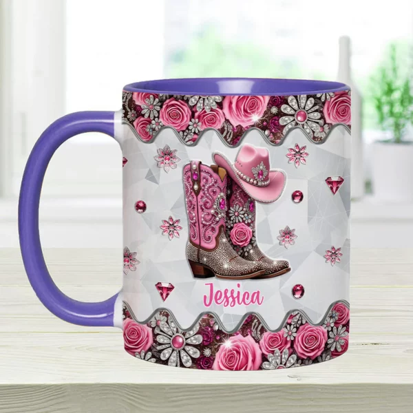 Cowgirl Boots - Personalized Cowgirl Accent Mug - Image 5