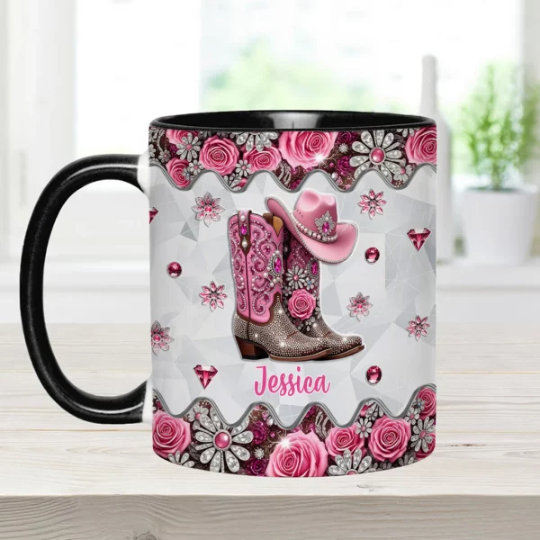 Cowgirl Boots - Personalized Cowgirl Accent Mug - Image 2
