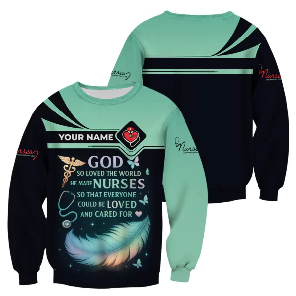 Personalized Nurse Shirt - God Loved The World He Made Nurses - Inspirational Nurse T-shirt for RN, CNA, LPN Healthcare Workers - Image 6