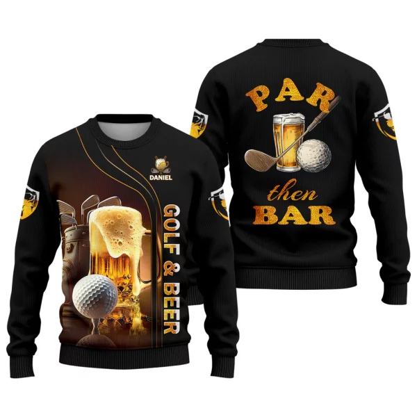 Par Then Bar Golf And Beer Custom Funny Golf Polo Shirt, Dad Golf Gifts - Image 3