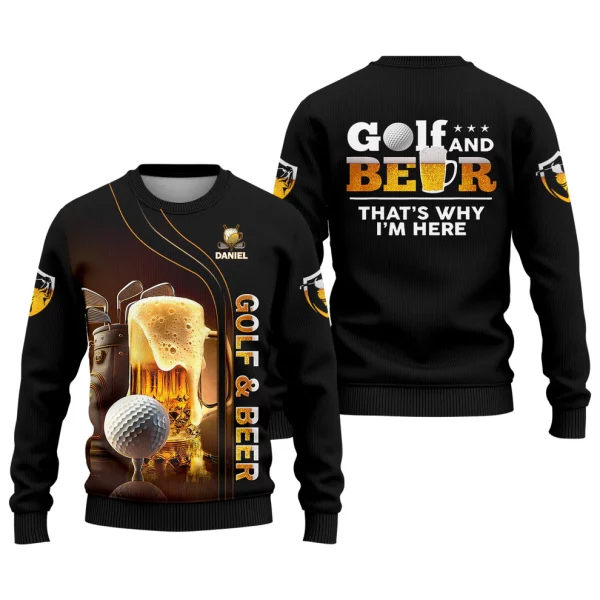 Golf And Beer That's Why I'm Here Custom Men's Golf Polo Shirt, Funny Golf Shirt, Gift For Golfers - Image 4