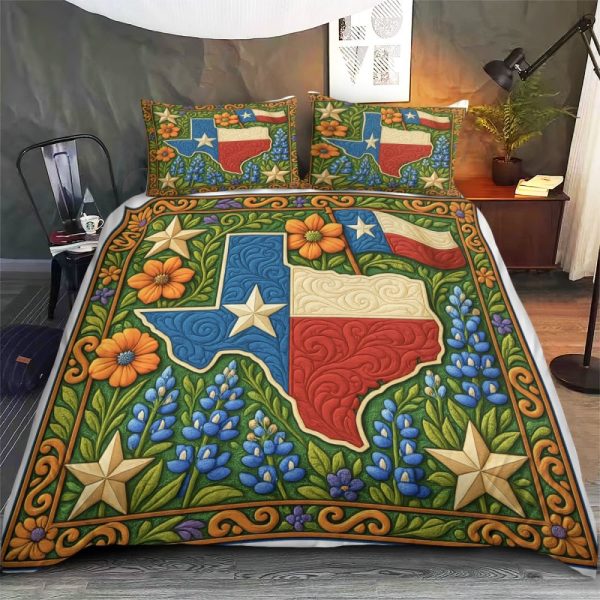 Best Texas Design Bedding Set Quilt Blanket Duvet Cover TXBQ64 - Image 2