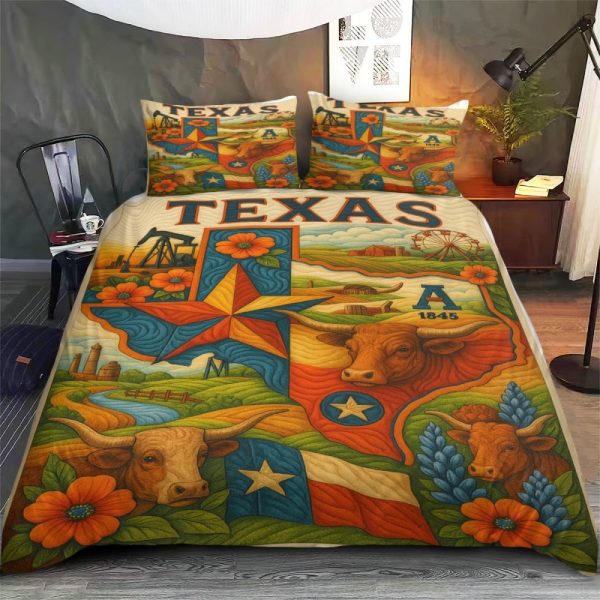 Best Texas Design Bedding Set Quilt TXBQ45 - Image 3