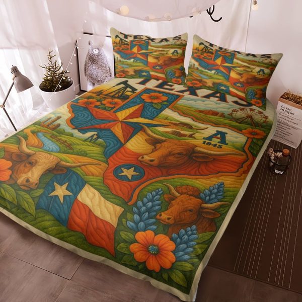 Best Texas Design Bedding Set Quilt TXBQ45