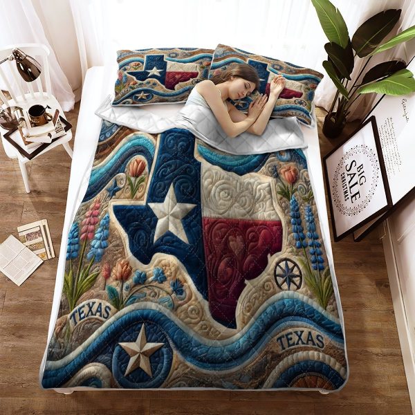 Best Texas Design Bedding Set Quilt Blanket Duvet Cover TXBQ10 - Image 2