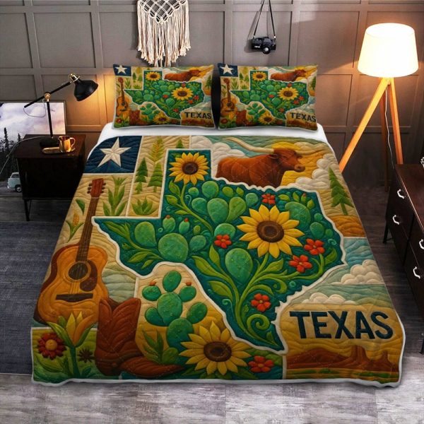 Best Texas Design Bedding Set Quilt Blanket Duvet Cover TXBQ16 - Image 2