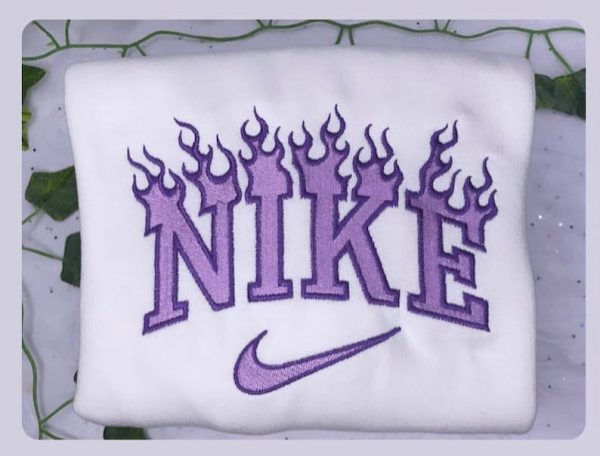 Nike Flame Crew Embroidered Sweatshirt - TerraBell Designs