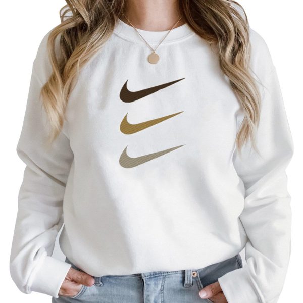 Triple Logo Nike Embroidered Sweatshirts - TerraBell Designs