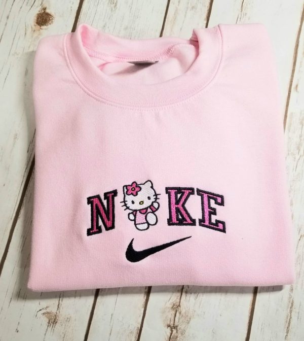 Hello Kitty Nike Logo Embroidered Sweatshirt - TerraBell Designs