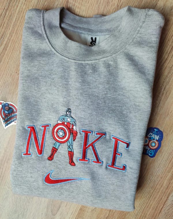 Nike Logo Comic Character Embroidered Shirt - TerraBell Designs