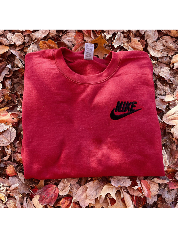 Vintage Style Nike Logo Embroidered Crewneck Sweatshirt - TerraBell Designs