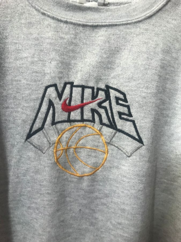 Vintage Style Basketball Crewneck Sweatshirt Embroidered Nike Logo - TerraBell Designs